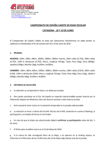 Criterios de selección Cto España Escolar 2016