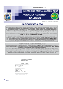 Boletín: Calentamiento global - Dirección Regional Agraria Puno