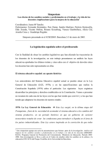 La legislación española sobre el profesorado