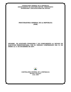Informe Procuraduria General de la República Presupuesto 2007