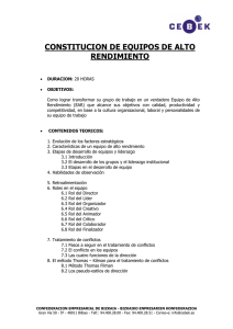 CONSTITUCION DE EQUIPOS DE ALTO RENDIMIENTO