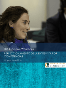 H.R. Executive Workshops PERFECCIONAMIENTO DE LA