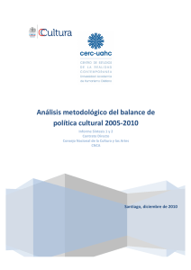 Análisis metodológico del balance de política cultural 2005