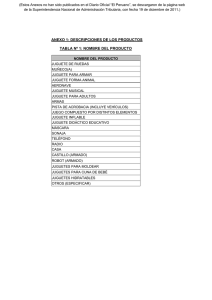 ANEXO 1: DESCRIPCIONES DE LOS PRODUCTOS TABLA Nº 1