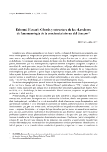 Edmund Husserl: Génesis y estructura de las «Lecciones de