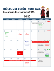DIÓCESIS DE COLÓN - KUNA YALA Calendario de actividades