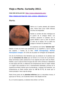 Viaje a Marte. Curiosity 2012.