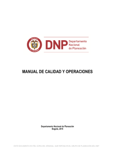 manual de calidad y operaciones - DNP Departamento Nacional de