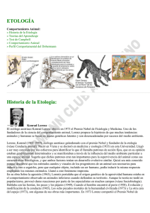 ETOLOGÍA Historia de la Etología