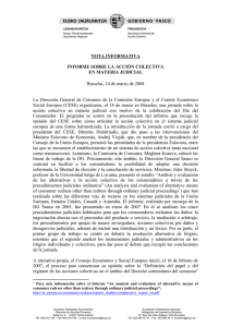 NOTA INFORMATIVA INFORME SOBRE LA ACCIÓN COLECTIVA