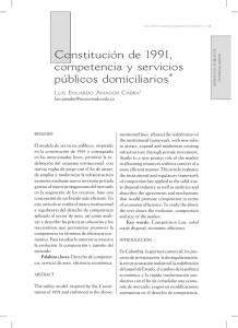 Constitución de 1991, competencia y servicios públicos domiciliarios