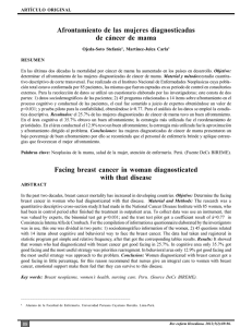 Afrontamiento de las mujeres diagnosticadas de cáncer de mama