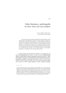 Sobre literatura y autobiografía en Entre líneas de Luis Landero