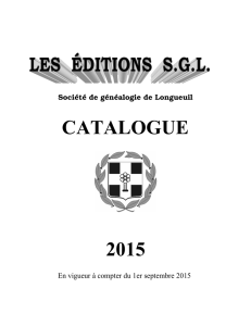 catalogue 2015 - Société de généalogie de Longueuil