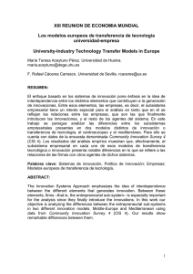Los modelos europeos de transferencia de tecnología universidad