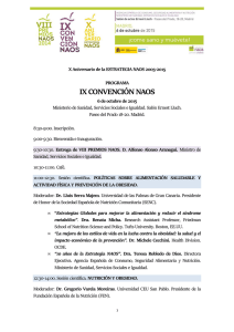 Programa IX Convención NAOS - Consejería de Sanidad de