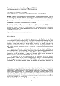 pdf Notas sobre el debate evolucionista en España (1900