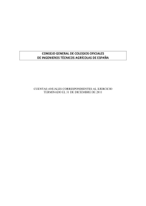 Cuentas Anuales 2011 - Colegios Oficiales de Ingenieros Técnicos