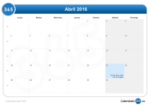 Calendario abril 2016