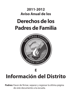 Derechos de los Padres de Familia Información del Distrito