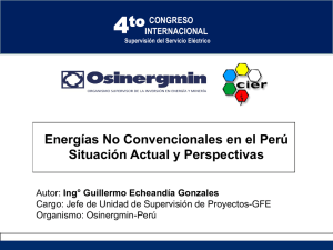 Energías No Convencionales en el Perú Situación Actual y