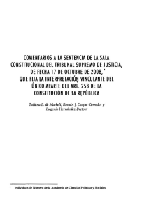 COMENTARIOS ALA SENTENCIA DE LA SALA CONSTITUCIONAL