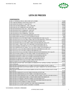 lista de precios - Servinfratel Cia. Ltda.