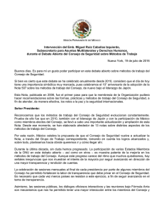 Intervención del Emb. Miguel Ruiz Cabañas Izquierdo
