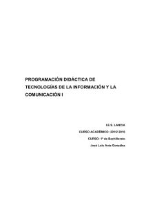 programación 2015-16 tic bachillerato
