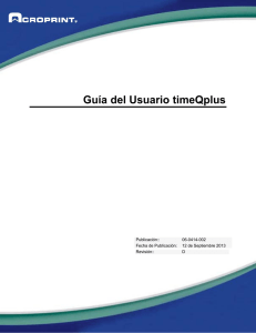 Guía del Usuario timeQplus - Acroprint Time Recorder Co.