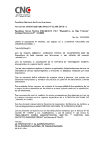 Comisión Nacional de Comunicaciones Resolución 2519/2012