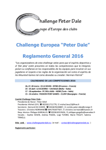 Challenge Europea “Peter Dale” Reglamento General 2016