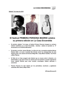 El festival PRIMERA PERSONA MADRID celebra su primera edición