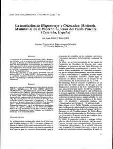 La asociación de Hispanomys y Cricetodon (Rodentia, Mammalia