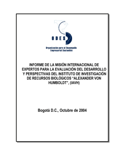 Informe de la misión internacional de expertos para la evaluación