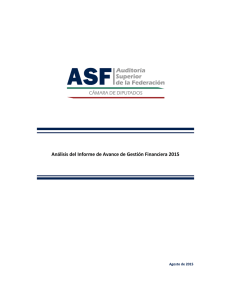 Análisis del Informe de Avance de Gestión Financiera 2015