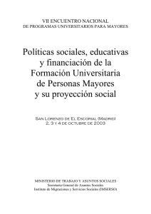 Políticas sociales, educativas y financiación de la