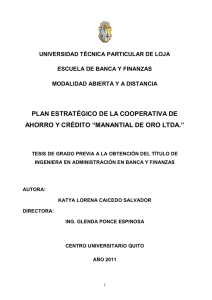 plan estratégico de la cooperativa de ahorro y crédito