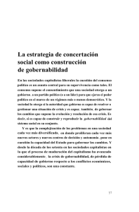 La estrategia de concertación social como construcción de