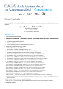 Junta General Anual de Accionistas 2012 – Convocatoria