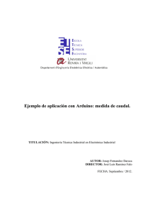 Ejemplo de aplicación con Arduino: medida de caudal.