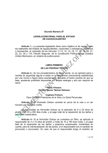 Decreto Número 97 LEGISLACIÓN PENAL PARA EL ESTADO DE