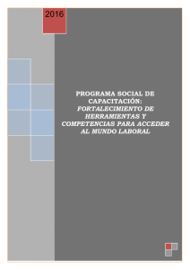 PROGRAMA SOCIAL DE CAPACITACIÓN: FORTALECIMIENTO DE
