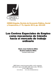 Los Centros Especiales de Empleo como - Revista CIRIEC