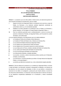 Ley de Seguridad Pública del Estado de Quintana Roo.