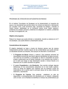 PROGRAMA DE ATENCIÓN DE ESTUDIANTES EN RIESGO En el