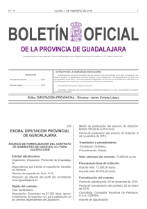 num. 14 1 de febrero 2016 - Boletín Oficial de Guadalajara