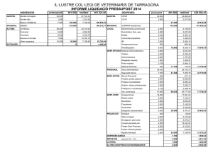 liquidacio pressupost 2014 - Col·legi Oficial de Veterinaris de