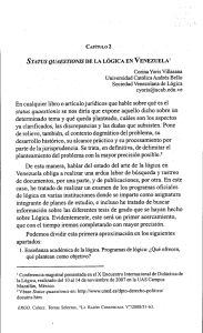 STATUS QUAESTIONIS DE LA L6GICA EN VENEZUELA1