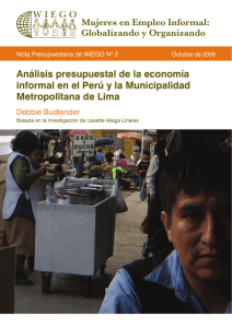 Análisis presupuestal de la economía informal en el Perú y